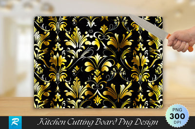 Gold and Black Damask Background Cutting Board Sublimation Regulrcrative 
