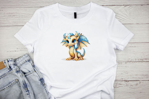 Gold and Blue Dragon Sublimation Clipart Bundle Sublimation Designangry 