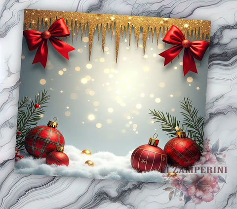 Gold And Red Christmas Glitter 20oz Tumbler Wrap PNG, Merry Christmas Tumbler PNG Sublimation Design, Straight & Tapered Tumbler Wrap, Instant Digital Download Sublimation Li Zamperini 