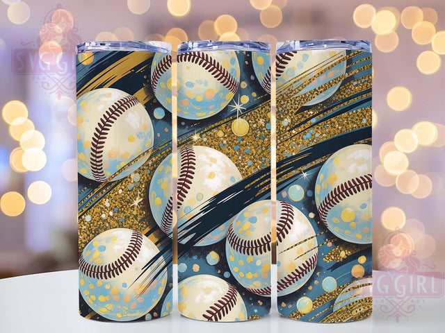 Gold Baseball Mom Coach Tumbler Wrap, Gold Baseball Png, Baseball Sublimation, Baseball Mom Gift, 20oz Skinny Tumbler, Sports Tumbler Png, Baseball Coach Gift Sublimation SvggirlplusArt 