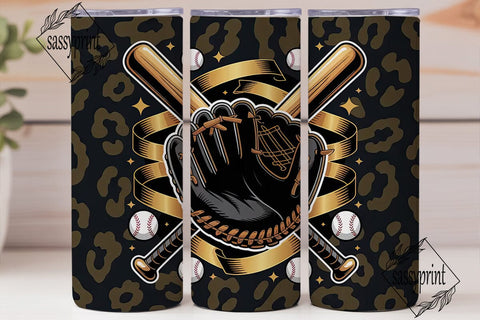 Gold Baseball Sports Tumbler Wrap Sublimation sassyprint 