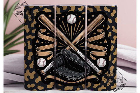 Gold Baseball Sports Tumbler Wrap Sublimation sassyprint 