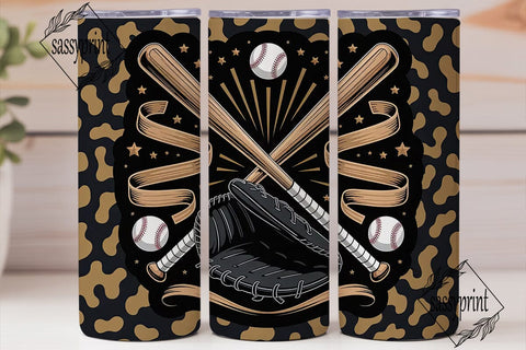 Gold Baseball Sports Tumbler Wrap Sublimation sassyprint 