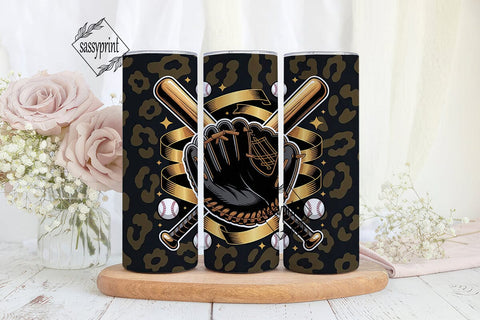 Gold Baseball Sports Tumbler Wrap Sublimation sassyprint 