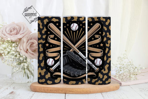 Gold Baseball Sports Tumbler Wrap Sublimation sassyprint 