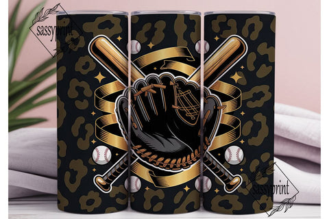 Gold Baseball Sports Tumbler Wrap Sublimation sassyprint 
