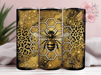 Gold Bee Honeycomb 20oz Tumbler, Gold Bee, Bee Honeycomb, Honeycomb Tumbler, Bee Tumbler, 20oz Tumbler, Gold Tumbler, Tumbler Wrap Sublimation Li Zamperini 