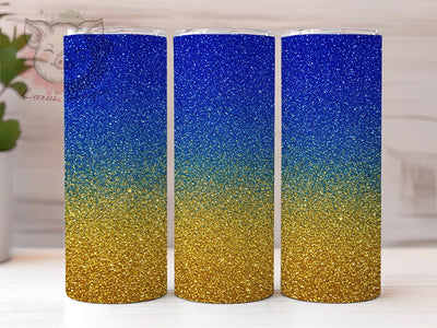 Gold Blue Glitter Ombre Tumbler Wrap, Ombre Glitter Wrap, 20oz Sublimation Wrap, Sparkle Gradient Cup, Shimmer Tumbler Design, Elegant Glitter Wrap, Glam Ombre Tumbler Sublimation Lara' s Designs 