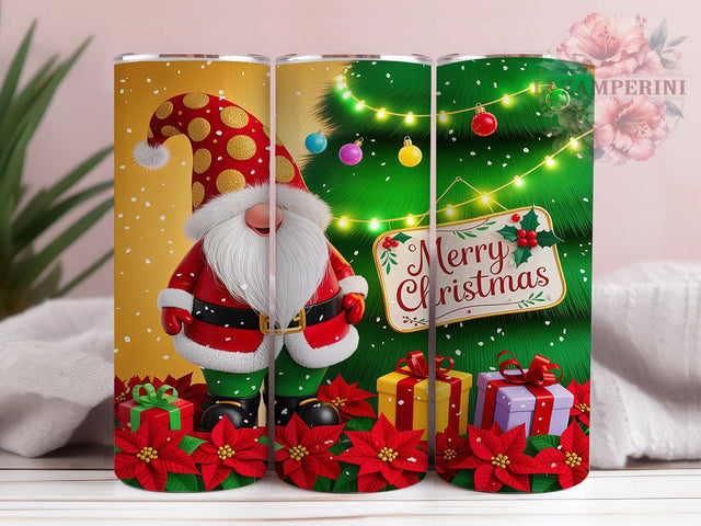 Gold Christmas Holiday Gnome Tumbler, Festive Holiday Gnome, Gold Christmas Design, 20Oz Wrap Design, Christmas Sublimation, Sparkly Holiday Art, Golden Gnome Theme Sublimation Li Zamperini 