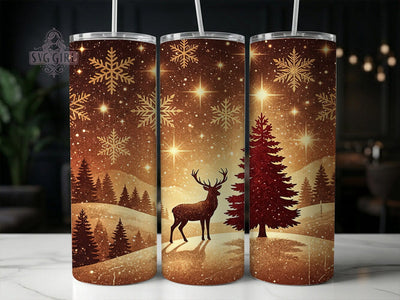 Gold Christmas Stag 20oz Tumbler, Gold Christmas Stag, Christmas Stag, Stag Tumbler, Gold Stag PNG, Christmas Stag PNG, Stag Tumbler PNG, Gold Christmas PNG Sublimation SvggirlplusArt 