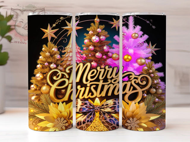 Gold Christmas Tree Tumbler, Gold Christmas Tree, Holiday Tumbler, 20Oz Wrap Design, Christmas Sublimation, Festive Gold Art, Christmas Tree Design Sublimation Lara' s Designs 