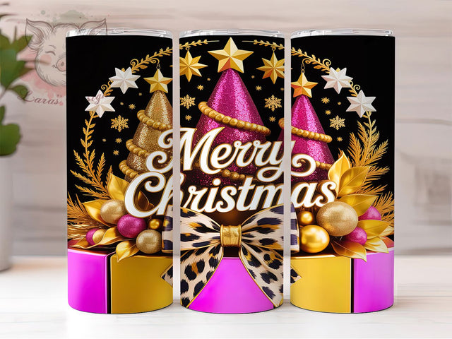 Gold Christmas Tree Tumbler, Gold Christmas Tree, Holiday Tumbler, 20Oz Wrap Design, Christmas Sublimation, Festive Gold Art, Christmas Tree Design Sublimation Lara' s Designs 