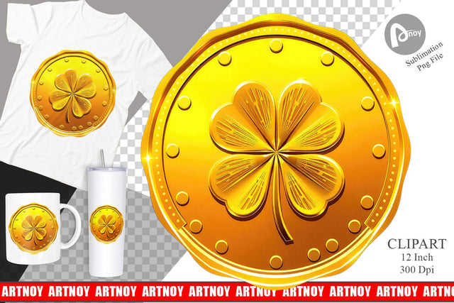 Gold Coin Clipart Sublimation artnoy 