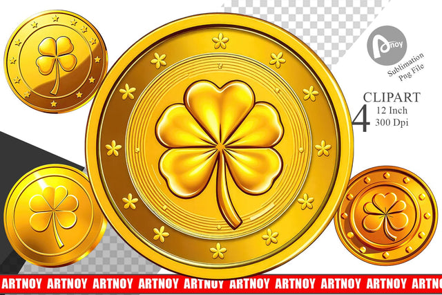 Gold Coin Clipart Sublimation artnoy 
