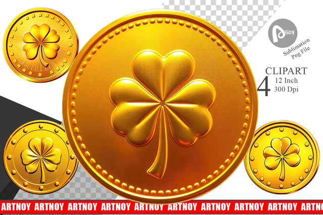 Gold Coin Clipart Sublimation artnoy 