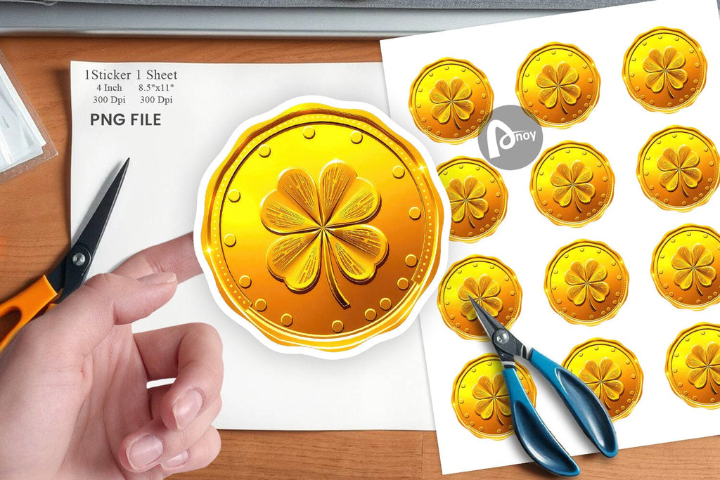 Gold Coin Sticker - So Fontsy