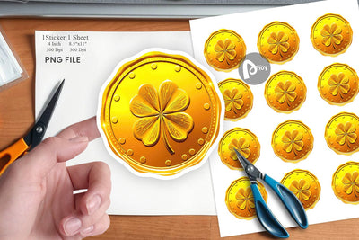 Gold Coin Sticker Sublimation artnoy 