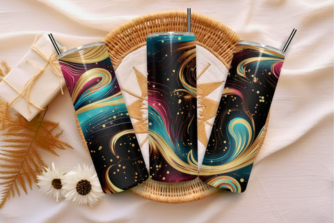 Gold Cosmos tumbler wrap | Infinite Pink tumbler wrap Sublimation FloridPrintables 