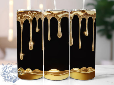 Gold Dripping Glitter Tumbler, Gold Glitter Design, Glam Sparkle Art, Glitter Drip Pattern, Shiny Gold Aesthetic, 20oz Tumbler, Sublimation Design Sublimation ToriDesigns 