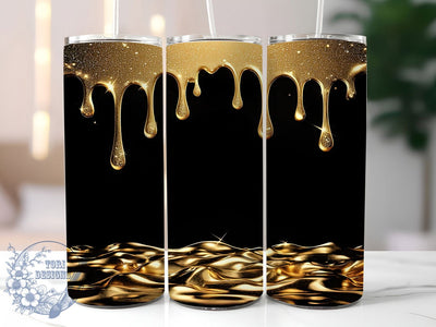 Gold Dripping Glitter Tumbler, Gold Glitter Design, Glam Sparkle Art, Glitter Drip Pattern, Shiny Gold Aesthetic, 20oz Tumbler, Sublimation Design Sublimation ToriDesigns 