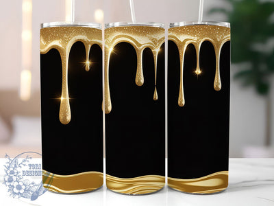 Gold Dripping Glitter Tumbler, Gold Glitter Design, Glam Sparkle Art, Glitter Drip Pattern, Shiny Gold Aesthetic, 20oz Tumbler, Sublimation Design Sublimation ToriDesigns 