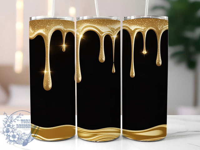 Gold Dripping Glitter Tumbler, Gold Glitter Design, Glam Sparkle Art, Glitter Drip Pattern, Shiny Gold Aesthetic, 20oz Tumbler, Sublimation Design Sublimation ToriDesigns 