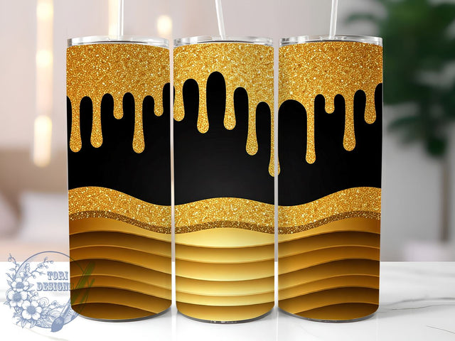 Gold Dripping Glitter Tumbler Wrap, Gold Tumbler Wrap, Glitter Tumbler Design, Sublimation Tumbler, 20oz Tumbler Wrap, Dripping Gold Glitter, Custom Tumbler Design, Drinkware Sublimation Sublimation ToriDesigns 