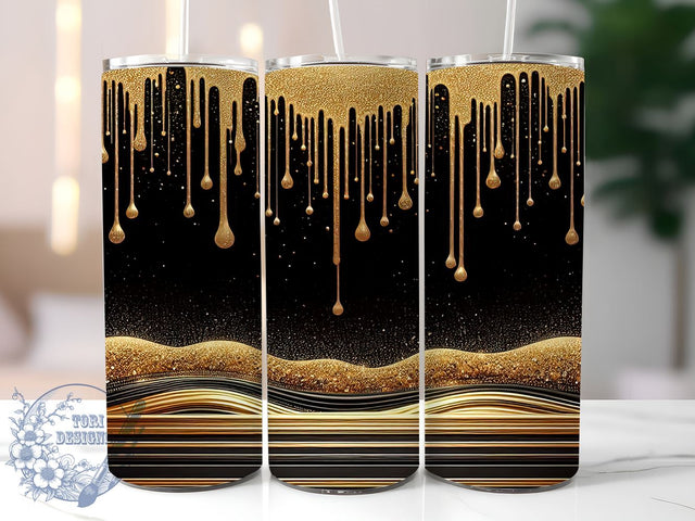 Gold Dripping Glitter Tumbler Wrap, Gold Tumbler Wrap, Glitter Tumbler Design, Sublimation Tumbler, 20oz Tumbler Wrap, Dripping Gold Glitter, Custom Tumbler Design, Drinkware Sublimation Sublimation ToriDesigns 