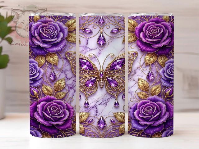 Gold Filigree Butterfly 20oz Tumbler, Gold Filigree Butterfly, Filigree Butterfly, Gold Butterfly, Butterfly Tumbler, 20oz Tumbler, Filigree Tumbler, Tumbler Wrap Sublimation Lara' s Designs 