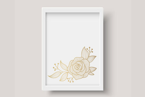 Gold flowers corner border svg, dxf, eps, png SVG dadan_pm 