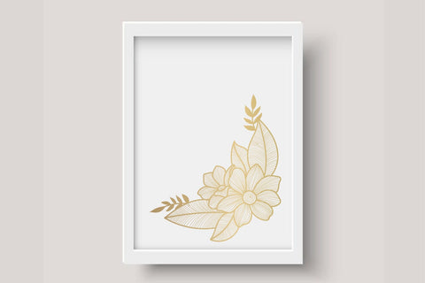 Gold flowers corner border svg, dxf, eps, png SVG dadan_pm 