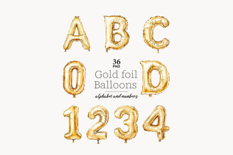 Gold Foil Alphabet Balloon Letters | Digital Gold Alphabet SVG GlamArtZhanna 