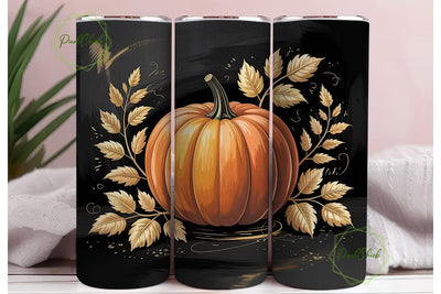 Gold Foil Pumpkin 20oz Tumbler Wrap Sublimation PixelChick 