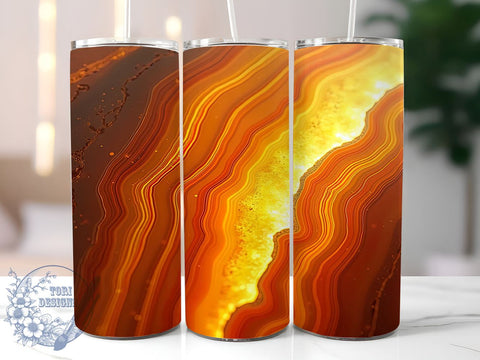 Gold Geode Tumbler, Agate Design, Sparkly Tumbler Wrap, 20oz Sublimation, Yellow Gold Tumbler, 3D Tumbler Design, Elegant Sublimation Sublimation ToriDesigns 