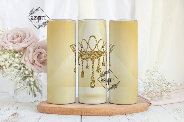 Gold Glitter Drip 20oz Tumbler Design Sublimation sassyprint 