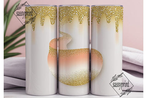 Gold Glitter Drip Tumbler Wrap Sublimation sassyprint 