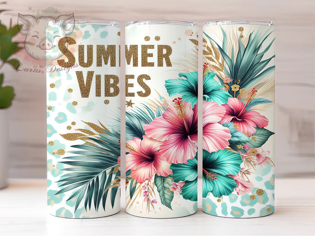 Gold Glitter Floral Summer Tumbler Wrap, Floral Summer Wrap, 20oz Sublimation Design, Sparkly Summer Cup, Gold Glitter Tumbler, Floral Vibes Wrap, Summer Glitter Tumbler Sublimation Lara' s Designs 