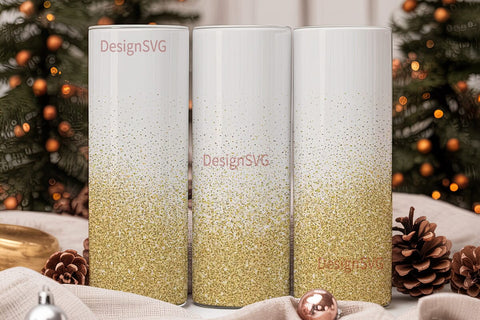 Gold Glitter Gradient 20oz Tumbler Wrap Sublimation DesignSVG 