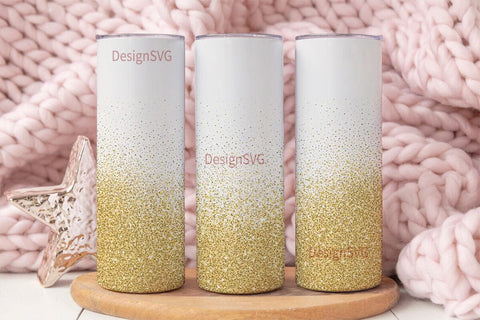 Gold Glitter Gradient 20oz Tumbler Wrap Sublimation DesignSVG 