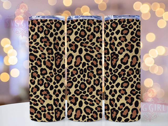 Gold Glitter Leopard 20oz Tumbler, Leopard Print Tumbler, Glitter Tumbler Wrap, 20oz Tumbler Design, Animal Print Tumbler, Sublimation Leopard Tumbler, Glitter Leopard Wrap Sublimation SvggirlplusArt 