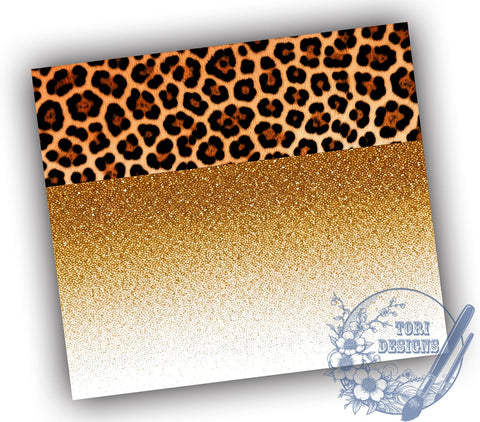 Gold Glitter Leopard Print Tumbler Wrap, 20oz Sublimation Design, Seamless Pattern Tumbler, Animal Print Tumbler, Glamorous Tumbler, Stylish Drinkware Sublimation Sublimation ToriDesigns 