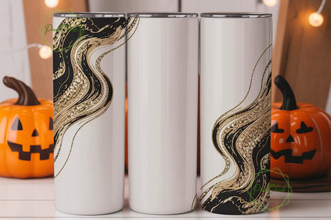 Gold Glitter Marble Name 20oz Tumbler Sublimation PixelChick 