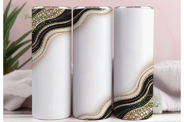 Gold Glitter Marble Name 20oz Tumbler Sublimation PixelChick 