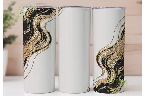 Gold Glitter Marble Name 20oz Tumbler Sublimation PixelChick 