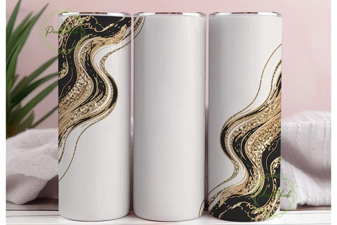 Gold Glitter Marble Name 20oz Tumbler Sublimation PixelChick 