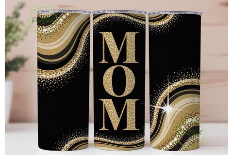 Gold Glitter Mom 20oz Tumbler Wrap Sublimation PixelChick 
