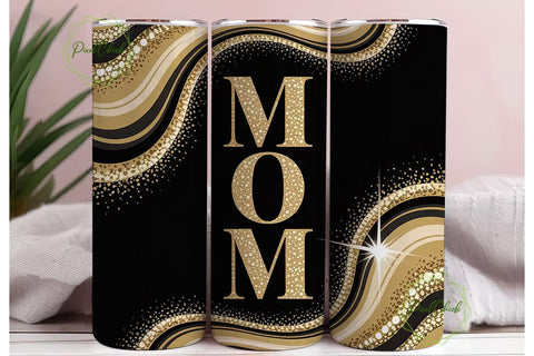 Gold Glitter Mom 20oz Tumbler Wrap Sublimation PixelChick 