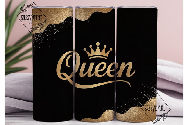 Gold Glitter Queen 20oz Tumbler Design Sublimation sassyprint 