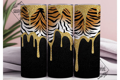 Gold Glitter Tiger Stripes 20oz Tumbler Sublimation sassyprint 