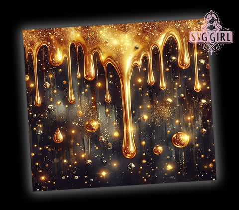 Gold Glitter Tumbler, Black Tumbler, PNG Wrap, Sublimation Design, Glamorous Drinkware, Sparkly Decor, Elegant Gifts, Party Drinkware Sublimation SvggirlplusArt 